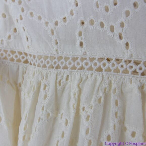 NEW Madewell Off White Eyelet Ruffle-Sleeve Mini Dress, L - Picture 15 of 16